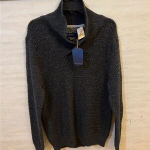 NWT-Tommy Bahama Cape Escape Charcoal Pullover Shawl Collar Sweater